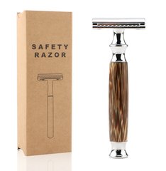 Классический бритвенный станок "Safety RAZOR", Т образный станок для бритья (ручка из натурального бамбука)
