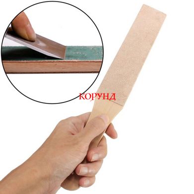 Дошка з рукояткою та накладками зі шкіри для фінішної правки ножів (двостороння)