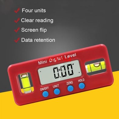 Кутомір електронний "Mini Digital Level" магнітний, інклінометр, цифровий рівень (IP65, точність ±0,1°)