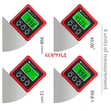 Електромагнітний кутомір, інклінометр, цифровий рівень "RED LEVEL BOX" (IP65, точність ±0,2°)