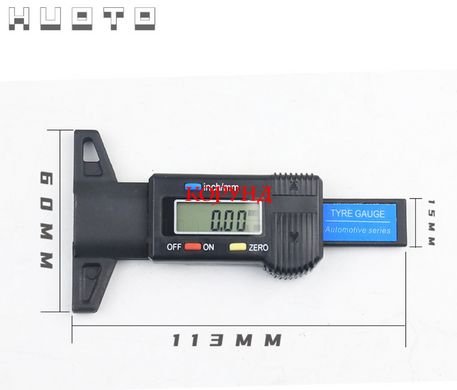 Цифровой измеритель глубины (глубиномер) протектора шин "PROTECK-128" (ЖК дисплей)
