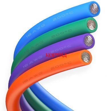 Набор монтажного провода 1.27мм&sup2; (16AWG-FW) 5 цветов по 4м в силиконовой изоляции