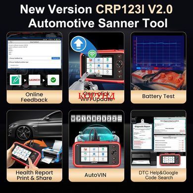 Автосканер Launch CRP-123i V2.0 OBD2 Creader Premium сканер діагностики авто Engine ABS SRS Transmission