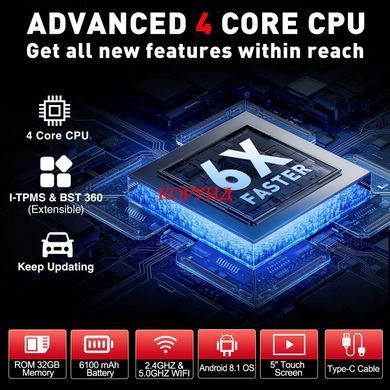 Автосканер Launch CRP129i V2.0 OBD2 &ndash; діагностика 4 систем (Engine/ABS/SRS/Transmission) + 12 сервісних функцій, DPF, TPMS, EPB