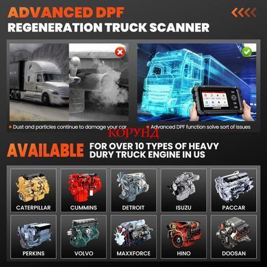 Автосканер Launch X431 CRP-129 HD OBD2 12/24V сканер діагностики вантажних авто, автобусів та спецтехніки J1939