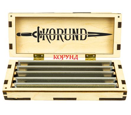 Набор Алмазных брусков "Korund Diamond - F" на алюминиевом бланке (#200, #400, #800, #1500, #3000)