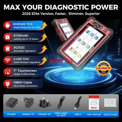 Автосканер Launch X431 CRP919E CAN FD DoIP OBD2 (7", 4/64GB) професійний діагностичний сканер авто, ECU Coding, Active Test