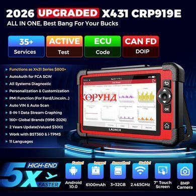 Автосканер Launch X431 CRP919E CAN FD DoIP OBD2 (7", 4/64GB) професійний діагностичний сканер авто, ECU Coding, Active Test