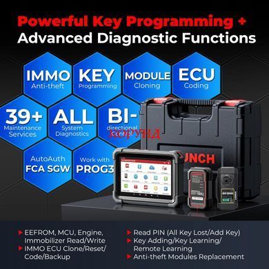 Автосканер Launch X431 IMMO Plus 8" (4/64GB) з програмуванням ключів, ECU кодуванням та повною OBD2 діагностикою авто