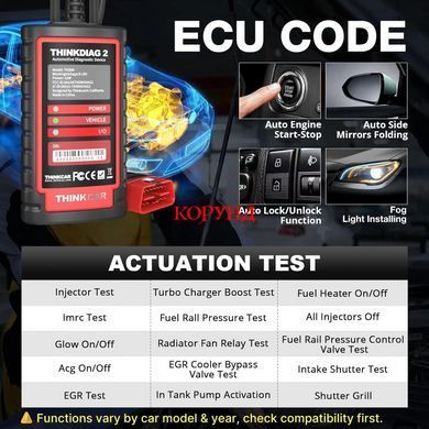 Автосканер THINKCAR THINKDIAG 2 OBD2 Bluetooth для Android iOS з ECU Coding та 16 сервісними функціями