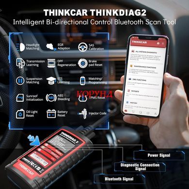 Автосканер THINKCAR THINKDIAG 2 OBD2 Bluetooth для Android iOS з ECU Coding та 16 сервісними функціями