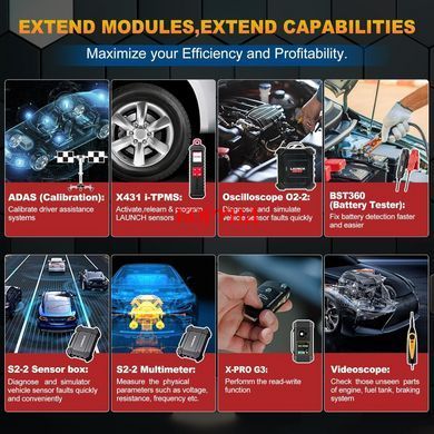 Діагностичний сканер Launch X-431 PRO ELITE для авто, професійний автосканер OBD2 з кодуванням та тестами