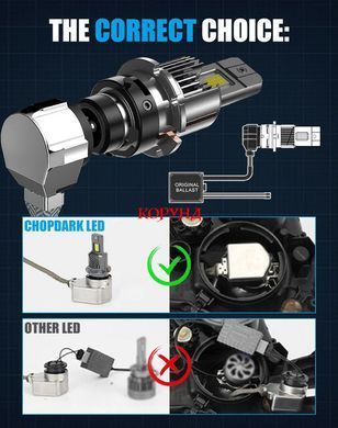 LED лампы AVT D2S\D2R CANBUS светодиодные очень яркие авто лампы D2S с обманкой (75w, 15000Lm, 6000K)