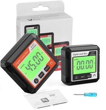 Кутомір "Digital Level Box BW" електронний магнітний, інклінометр, цифровий рівень (IP65, точність &plusmn;0,2&deg;)